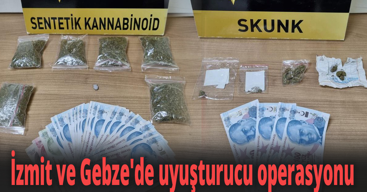 İzmit ve Gebze'de uyuşturucu operasyonu