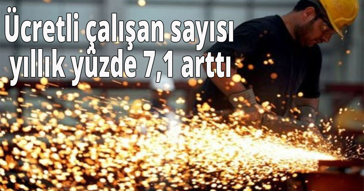 Ücretli çalışan sayısı yıllık yüzde 7,1 arttı