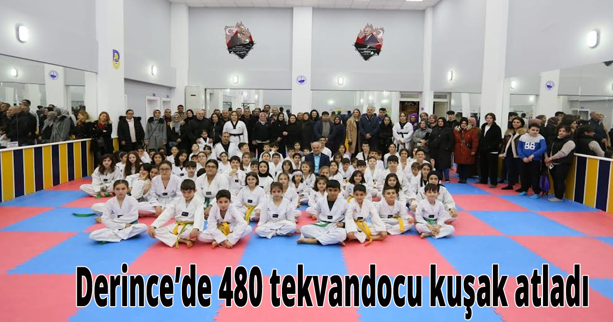 Derince’de 480 tekvandocu kuşak atladı