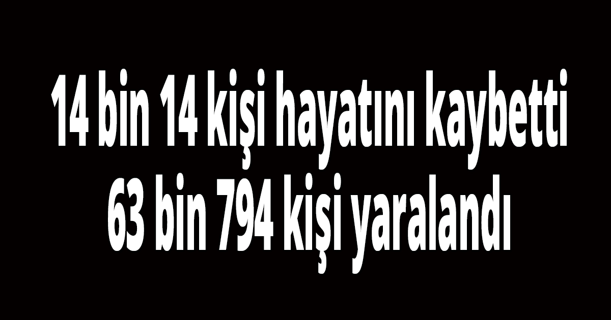 14 bin 14 kişi hayatını kaybetti