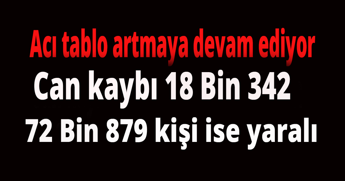 Acı tablo artmaya devam ediyor