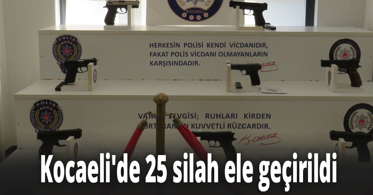 Kocaeli'de 25 silah ele geçirildi
