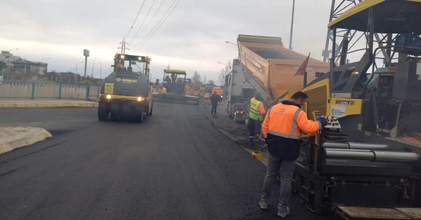 Gölcük fabrikalar bölgesinde asfalt seferberliği