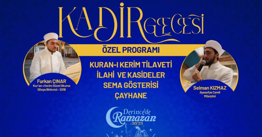 Derinceliler Kadir Gecesi’nde Buluşacak