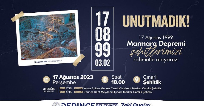 Deprem Şehitlerimiz Dualarla Anılacak