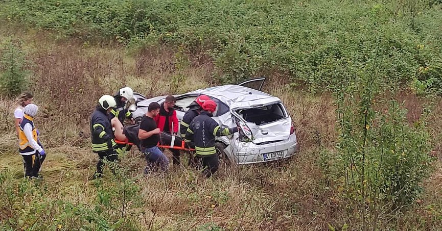 Şarampole yuvarlandı