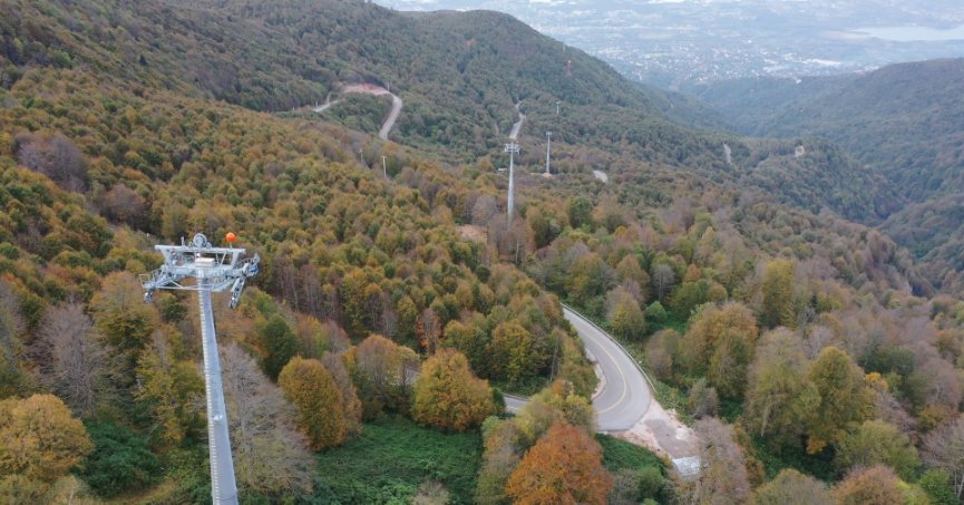 Teleferikte direkler tamam sıra taşıyıcı halatlara geldi