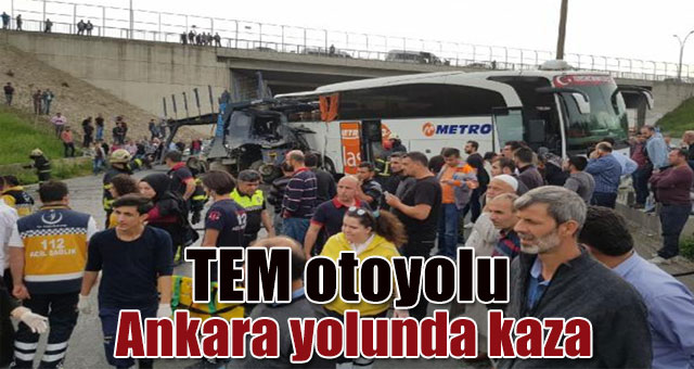 TEM otoyolu Ankara yolunda kaza