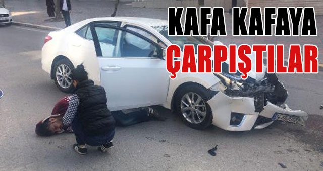 Ters yöne giren sürücü ve arkadaşı kaza yapınca bayıldı