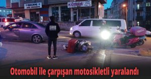  Otomobil ile çarpışan motosikletli yaralandı