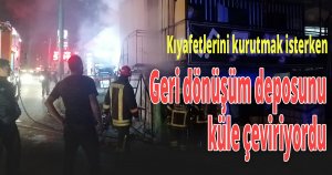 Kıyafetlerini kurutmak isterken