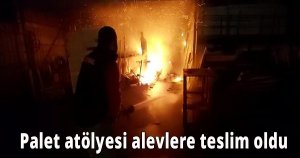 Palet atölyesi alevlere teslim oldu