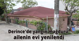 Derince'de yangın mağduru ailenin evi yenilendi
