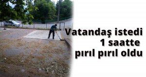 Vatandaş istedi, İzmit Belediyesi 1 saatte pırıl pırıl yaptı