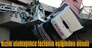 Hızını alamayınca facianın eşiğinden döndü