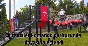 Öğrenciler komando parkurunda doyasına eğlendi