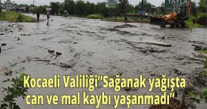  Kocaeli Valiliği: 'Sağanak yağışta can ve mal kaybı yaşanmadı'