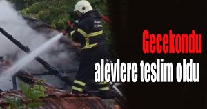 Yabancı uyruklu şahısların kaldığı gecekondu alev alev yandı