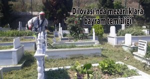  Dilovası’nda mezarlıklara bayram temizliği