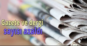 Gazete ve dergi sayısı azaldı