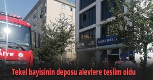 Tekel bayisinin deposu alevlere teslim oldu