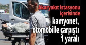 Akaryakıt istasyonunda korkutan kaza