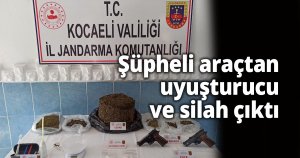 Şüpheli araçtan uyuşturucu ve silah çıktı