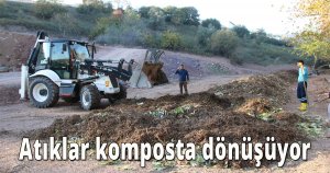 Atıklar komposta dönüşüyor