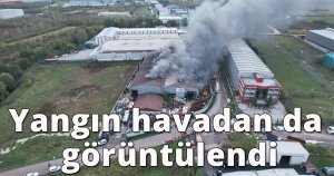 Yangın havadan da görüntülendi