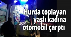 Hurda toplayan yaşlı kadına otomobil çarptı