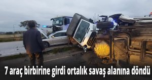 Kocaeli'de 7 aracın karıştığı zincirleme kazada ortalık savaş alanına döndü
