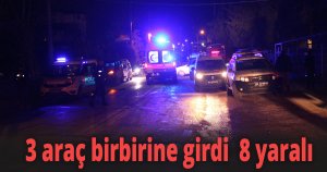 3 araç birbirine girdi 
