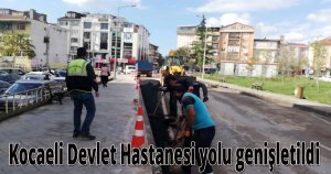    Kocaeli Devlet Hastanesi yolu genişletildi  ve kavşak düzenlemesi yapıldı