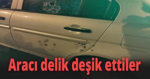 Seyir halindeki otomobil kurşun yağmuruna tutuldu