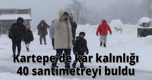 Kartepe'de kar kalınlığı 40 santimetreyi buldu
