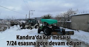 Kandıra’da kar mesaisi 7/24 esasına göre devam ediyor