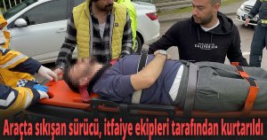 Otomobile çarpmamak için manevra yapınca bariyerlere girdi