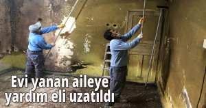  Evi yanan aileye yardım eli uzatıldı