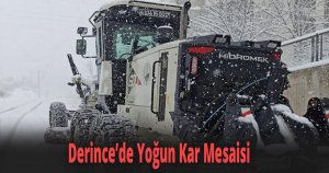 Derince’de Yoğun Kar Mesaisi