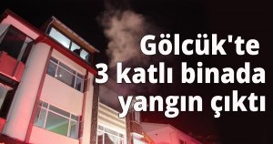 Gölcük'te 3 katlı binada yangın çıktı