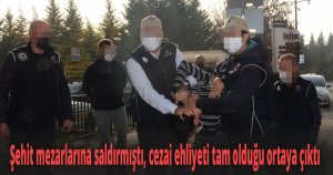 Şehit mezarlarına saldırmıştı