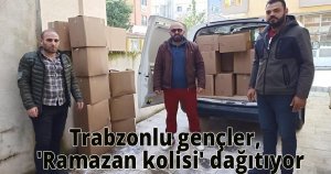 Trabzonlu gençler,  'Ramazan kolisi' dağıtıyor