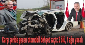 Karşı şeride geçen otomobil dehşet saçtı