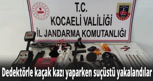 Dedektörle kaçak kazı yaparken suçüstü yakalandılar