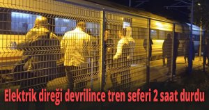 Elektrik direği devrilince tren seferi 2 saat durdu