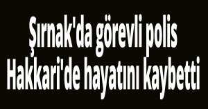 Şırnak'da görevli polis Hakkari'de hayatını kaybetti
