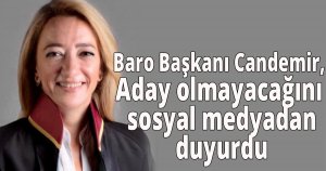 Baro başkanı Candemir,Aday olmayacağını  sosyal medyadan duyurdu