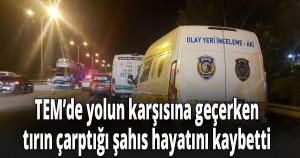 TEM’de yolun karşısına geçerken tırın çarptığı şahıs hayatını kaybetti