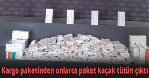 Kargo paketinden onlarca paket kaçak tütün çıktı