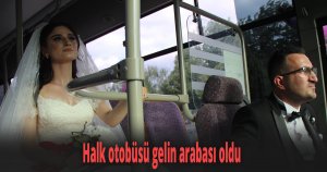 Halk otobüsü gelin arabası oldu